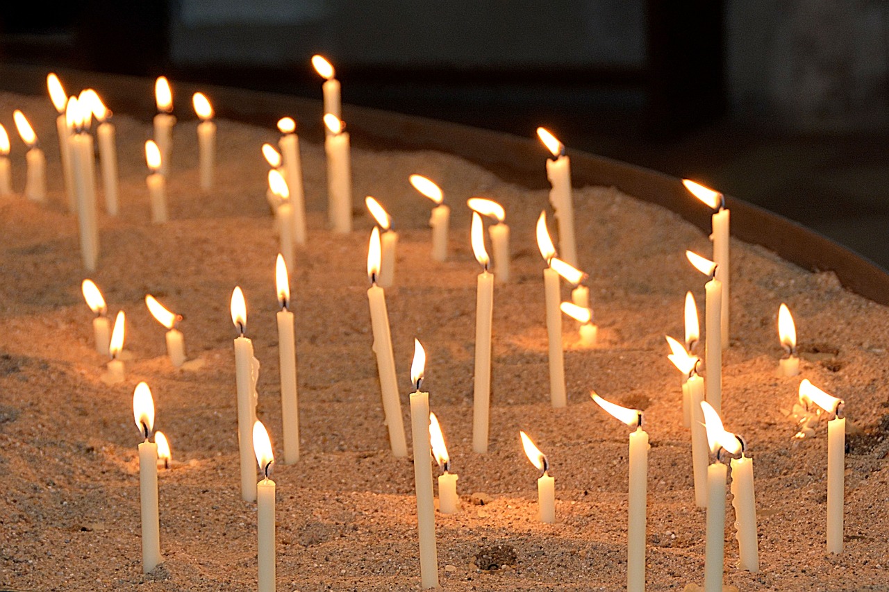 memorial candles, candle, church